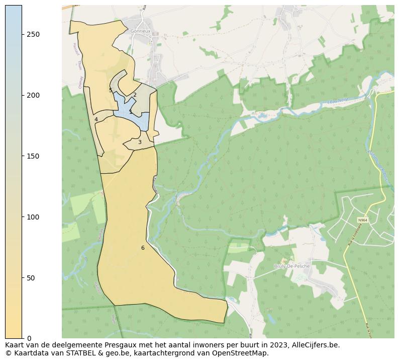 Aantal inwoners op de kaart van de deelgemeente Presgaux: Op deze pagina vind je veel informatie over inwoners (zoals de verdeling naar leeftijdsgroepen, gezinssamenstelling, geslacht, autochtoon of Belgisch met een immigratie achtergrond,...), woningen (aantallen, types, prijs ontwikkeling, gebruik, type eigendom,...) en méér (autobezit, energieverbruik,...)  op basis van open data van STATBEL en diverse andere bronnen!