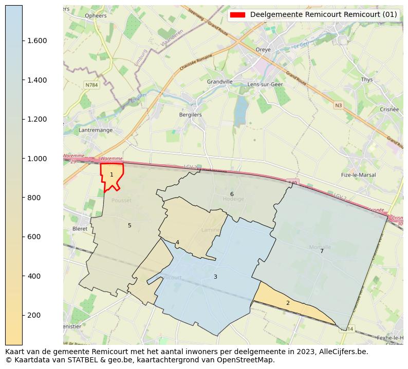 Aantal inwoners op de kaart van de Deelgemeente Remicourt: Op deze pagina vind je veel informatie over inwoners (zoals de verdeling naar leeftijdsgroepen, gezinssamenstelling, geslacht, autochtoon of Belgisch met een immigratie achtergrond,...), woningen (aantallen, types, prijs ontwikkeling, gebruik, type eigendom,...) en méér (autobezit, energieverbruik,...)  op basis van open data van STATBEL en diverse andere bronnen!