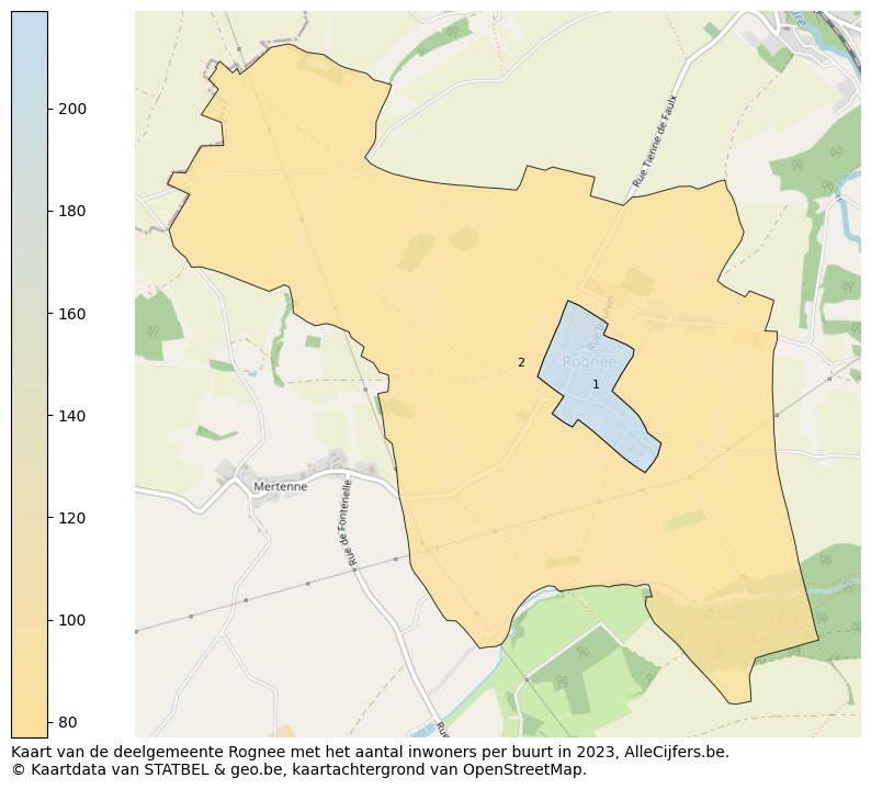 Aantal inwoners op de kaart van de deelgemeente Rognee: Op deze pagina vind je veel informatie over inwoners (zoals de verdeling naar leeftijdsgroepen, gezinssamenstelling, geslacht, autochtoon of Belgisch met een immigratie achtergrond,...), woningen (aantallen, types, prijs ontwikkeling, gebruik, type eigendom,...) en méér (autobezit, energieverbruik,...)  op basis van open data van STATBEL en diverse andere bronnen!