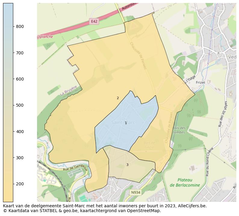 Aantal inwoners op de kaart van de deelgemeente Saint-Marc: Op deze pagina vind je veel informatie over inwoners (zoals de verdeling naar leeftijdsgroepen, gezinssamenstelling, geslacht, autochtoon of Belgisch met een immigratie achtergrond,...), woningen (aantallen, types, prijs ontwikkeling, gebruik, type eigendom,...) en méér (autobezit, energieverbruik,...)  op basis van open data van STATBEL en diverse andere bronnen!