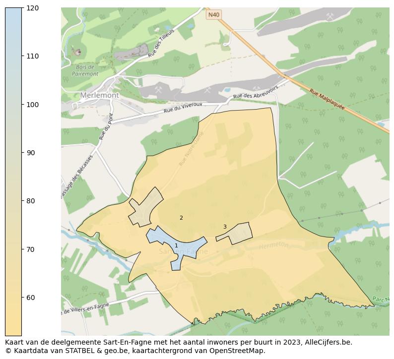 Aantal inwoners op de kaart van de deelgemeente Sart-En-Fagne: Op deze pagina vind je veel informatie over inwoners (zoals de verdeling naar leeftijdsgroepen, gezinssamenstelling, geslacht, autochtoon of Belgisch met een immigratie achtergrond,...), woningen (aantallen, types, prijs ontwikkeling, gebruik, type eigendom,...) en méér (autobezit, energieverbruik,...)  op basis van open data van STATBEL en diverse andere bronnen!