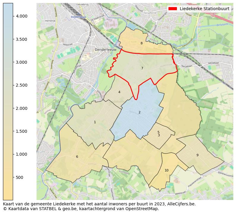 Aantal inwoners op de kaart van de Liedekerke Stationbuurt: Op deze pagina vind je veel informatie over inwoners (zoals de verdeling naar leeftijdsgroepen, gezinssamenstelling, geslacht, autochtoon of Belgisch met een immigratie achtergrond,...), woningen (aantallen, types, prijs ontwikkeling, gebruik, type eigendom,...) en méér (autobezit, energieverbruik,...)  op basis van open data van STATBEL en diverse andere bronnen!