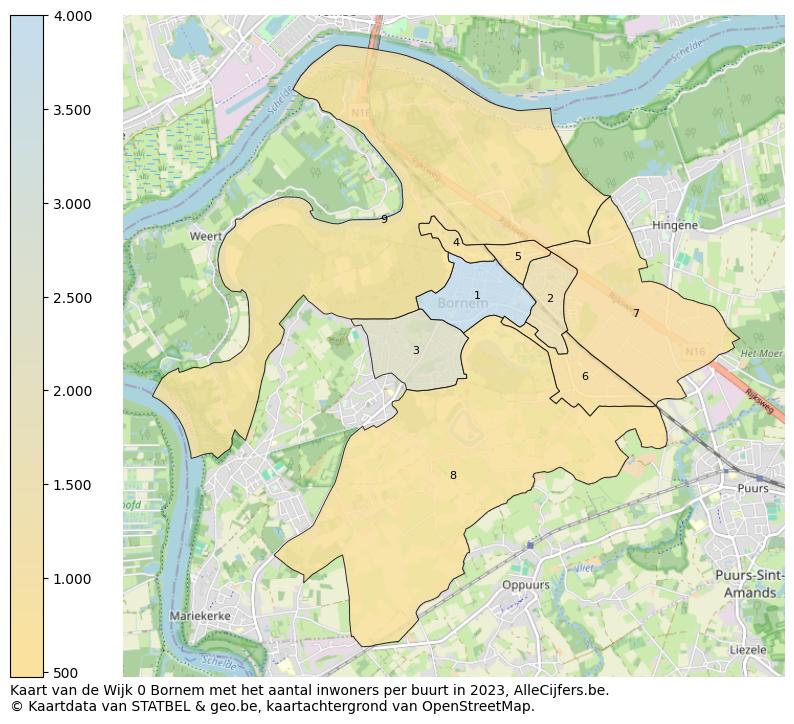 Aantal inwoners op de kaart van de Wijk 0 Bornem: Op deze pagina vind je veel informatie over inwoners (zoals de verdeling naar leeftijdsgroepen, gezinssamenstelling, geslacht, autochtoon of Belgisch met een immigratie achtergrond,...), woningen (aantallen, types, prijs ontwikkeling, gebruik, type eigendom,...) en méér (autobezit, energieverbruik,...)  op basis van open data van STATBEL en diverse andere bronnen!