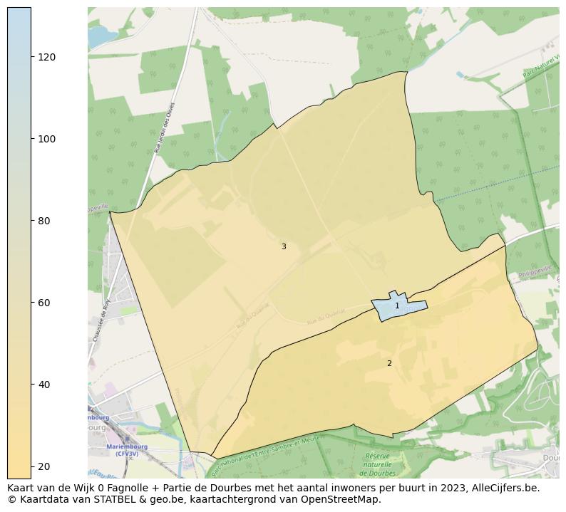 Aantal inwoners op de kaart van de Wijk 0 Fagnolle + Partie de Dourbes: Op deze pagina vind je veel informatie over inwoners (zoals de verdeling naar leeftijdsgroepen, gezinssamenstelling, geslacht, autochtoon of Belgisch met een immigratie achtergrond,...), woningen (aantallen, types, prijs ontwikkeling, gebruik, type eigendom,...) en méér (autobezit, energieverbruik,...)  op basis van open data van STATBEL en diverse andere bronnen!