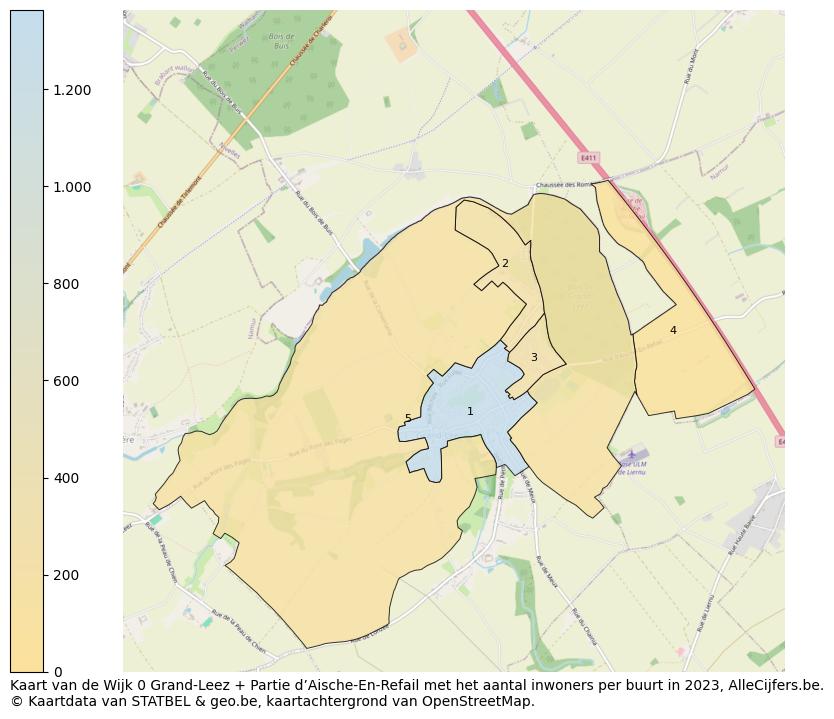 Aantal inwoners op de kaart van de Wijk 0 Grand-Leez + Partie d’Aische-En-Refail: Op deze pagina vind je veel informatie over inwoners (zoals de verdeling naar leeftijdsgroepen, gezinssamenstelling, geslacht, autochtoon of Belgisch met een immigratie achtergrond,...), woningen (aantallen, types, prijs ontwikkeling, gebruik, type eigendom,...) en méér (autobezit, energieverbruik,...)  op basis van open data van STATBEL en diverse andere bronnen!