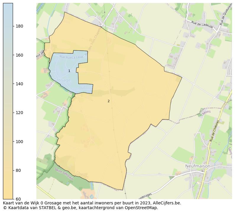 Aantal inwoners op de kaart van de Wijk 0 Grosage: Op deze pagina vind je veel informatie over inwoners (zoals de verdeling naar leeftijdsgroepen, gezinssamenstelling, geslacht, autochtoon of Belgisch met een immigratie achtergrond,...), woningen (aantallen, types, prijs ontwikkeling, gebruik, type eigendom,...) en méér (autobezit, energieverbruik,...)  op basis van open data van STATBEL en diverse andere bronnen!
