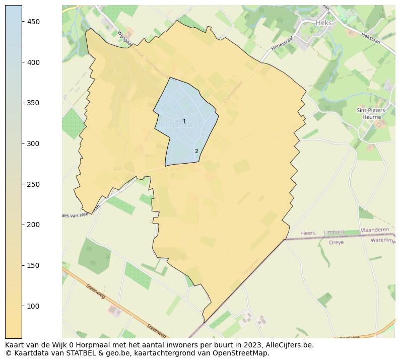 Aantal inwoners op de kaart van de Wijk 0 Horpmaal: Op deze pagina vind je veel informatie over inwoners (zoals de verdeling naar leeftijdsgroepen, gezinssamenstelling, geslacht, autochtoon of Belgisch met een immigratie achtergrond,...), woningen (aantallen, types, prijs ontwikkeling, gebruik, type eigendom,...) en méér (autobezit, energieverbruik,...)  op basis van open data van STATBEL en diverse andere bronnen!