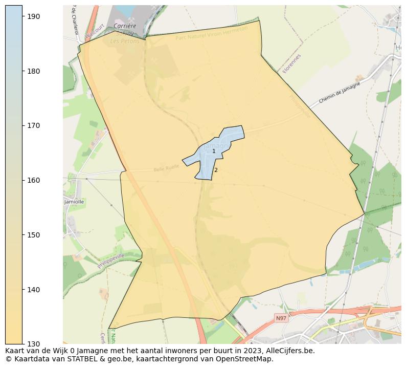 Aantal inwoners op de kaart van de Wijk 0 Jamagne: Op deze pagina vind je veel informatie over inwoners (zoals de verdeling naar leeftijdsgroepen, gezinssamenstelling, geslacht, autochtoon of Belgisch met een immigratie achtergrond,...), woningen (aantallen, types, prijs ontwikkeling, gebruik, type eigendom,...) en méér (autobezit, energieverbruik,...)  op basis van open data van STATBEL en diverse andere bronnen!