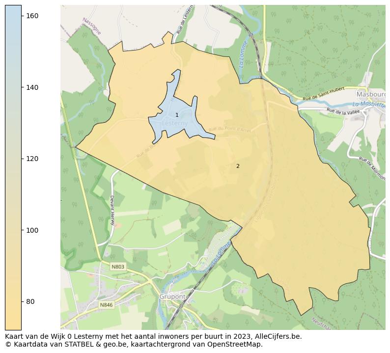 Aantal inwoners op de kaart van de Wijk 0 Lesterny: Op deze pagina vind je veel informatie over inwoners (zoals de verdeling naar leeftijdsgroepen, gezinssamenstelling, geslacht, autochtoon of Belgisch met een immigratie achtergrond,...), woningen (aantallen, types, prijs ontwikkeling, gebruik, type eigendom,...) en méér (autobezit, energieverbruik,...)  op basis van open data van STATBEL en diverse andere bronnen!