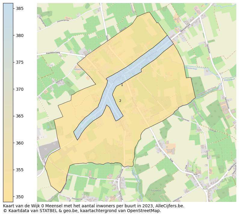 Aantal inwoners op de kaart van de Wijk 0 Meensel: Op deze pagina vind je veel informatie over inwoners (zoals de verdeling naar leeftijdsgroepen, gezinssamenstelling, geslacht, autochtoon of Belgisch met een immigratie achtergrond,...), woningen (aantallen, types, prijs ontwikkeling, gebruik, type eigendom,...) en méér (autobezit, energieverbruik,...)  op basis van open data van STATBEL en diverse andere bronnen!