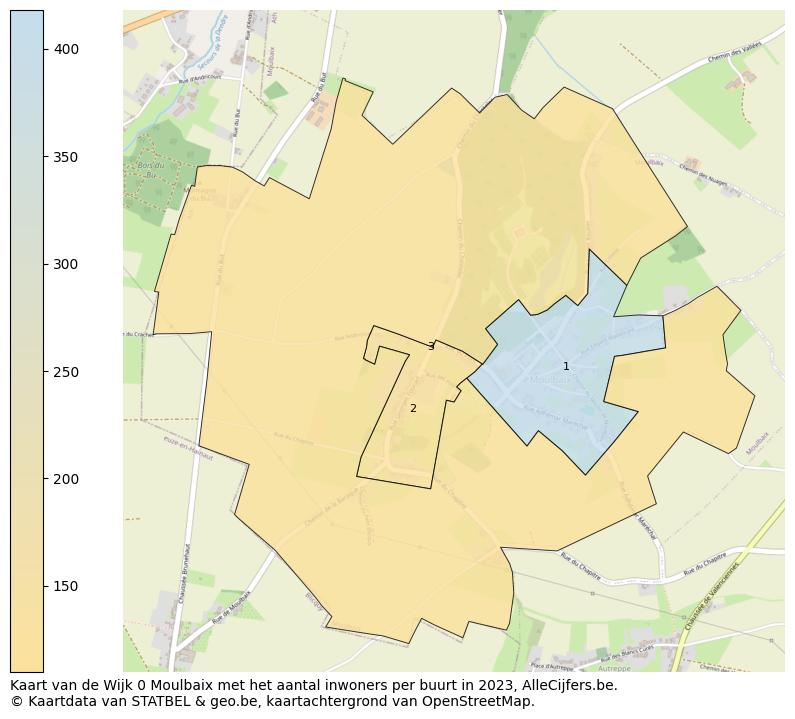 Aantal inwoners op de kaart van de Wijk 0 Moulbaix: Op deze pagina vind je veel informatie over inwoners (zoals de verdeling naar leeftijdsgroepen, gezinssamenstelling, geslacht, autochtoon of Belgisch met een immigratie achtergrond,...), woningen (aantallen, types, prijs ontwikkeling, gebruik, type eigendom,...) en méér (autobezit, energieverbruik,...)  op basis van open data van STATBEL en diverse andere bronnen!