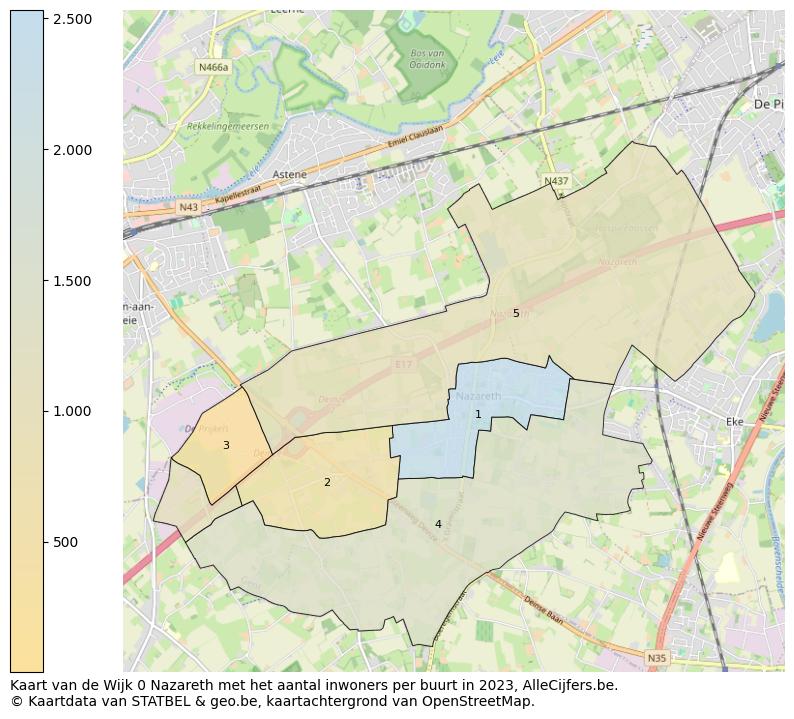 Aantal inwoners op de kaart van de Wijk 0 Nazareth: Op deze pagina vind je veel informatie over inwoners (zoals de verdeling naar leeftijdsgroepen, gezinssamenstelling, geslacht, autochtoon of Belgisch met een immigratie achtergrond,...), woningen (aantallen, types, prijs ontwikkeling, gebruik, type eigendom,...) en méér (autobezit, energieverbruik,...)  op basis van open data van STATBEL en diverse andere bronnen!