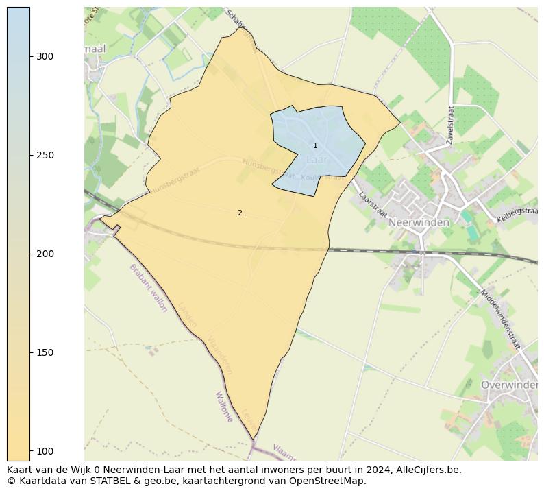 Aantal inwoners op de kaart van de Wijk 0 Neerwinden-Laar: Op deze pagina vind je veel informatie over inwoners (zoals de verdeling naar leeftijdsgroepen, gezinssamenstelling, geslacht, autochtoon of Belgisch met een immigratie achtergrond,...), woningen (aantallen, types, prijs ontwikkeling, gebruik, type eigendom,...) en méér (autobezit, energieverbruik,...)  op basis van open data van STATBEL en diverse andere bronnen!