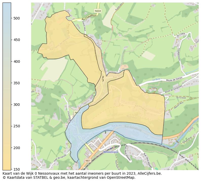 Aantal inwoners op de kaart van de Wijk 0 Nessonvaux: Op deze pagina vind je veel informatie over inwoners (zoals de verdeling naar leeftijdsgroepen, gezinssamenstelling, geslacht, autochtoon of Belgisch met een immigratie achtergrond,...), woningen (aantallen, types, prijs ontwikkeling, gebruik, type eigendom,...) en méér (autobezit, energieverbruik,...)  op basis van open data van STATBEL en diverse andere bronnen!