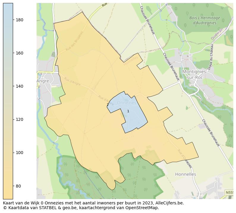 Aantal inwoners op de kaart van de Wijk 0 Onnezies: Op deze pagina vind je veel informatie over inwoners (zoals de verdeling naar leeftijdsgroepen, gezinssamenstelling, geslacht, autochtoon of Belgisch met een immigratie achtergrond,...), woningen (aantallen, types, prijs ontwikkeling, gebruik, type eigendom,...) en méér (autobezit, energieverbruik,...)  op basis van open data van STATBEL en diverse andere bronnen!
