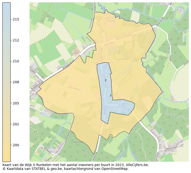 Aantal inwoners op de kaart van de Wijk 0 Runkelen: Op deze pagina vind je veel informatie over inwoners (zoals de verdeling naar leeftijdsgroepen, gezinssamenstelling, geslacht, autochtoon of Belgisch met een immigratie achtergrond,...), woningen (aantallen, types, prijs ontwikkeling, gebruik, type eigendom,...) en méér (autobezit, energieverbruik,...)  op basis van open data van STATBEL en diverse andere bronnen!