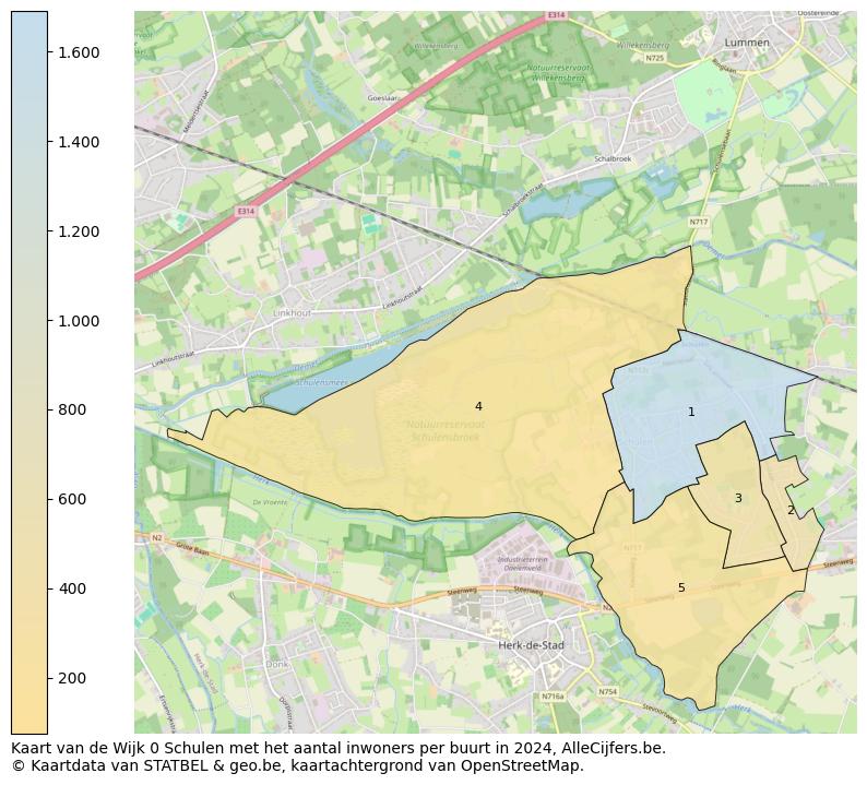 Aantal inwoners op de kaart van de Wijk 0 Schulen: Op deze pagina vind je veel informatie over inwoners (zoals de verdeling naar leeftijdsgroepen, gezinssamenstelling, geslacht, autochtoon of Belgisch met een immigratie achtergrond,...), woningen (aantallen, types, prijs ontwikkeling, gebruik, type eigendom,...) en méér (autobezit, energieverbruik,...)  op basis van open data van STATBEL en diverse andere bronnen!