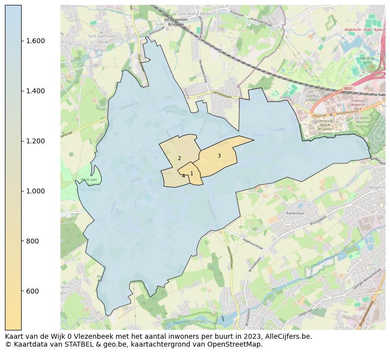 Aantal inwoners op de kaart van de Wijk 0 Vlezenbeek: Op deze pagina vind je veel informatie over inwoners (zoals de verdeling naar leeftijdsgroepen, gezinssamenstelling, geslacht, autochtoon of Belgisch met een immigratie achtergrond,...), woningen (aantallen, types, prijs ontwikkeling, gebruik, type eigendom,...) en méér (autobezit, energieverbruik,...)  op basis van open data van STATBEL en diverse andere bronnen!