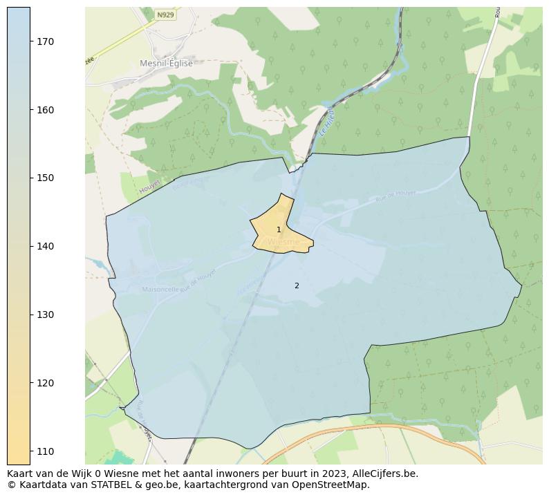 Aantal inwoners op de kaart van de Wijk 0 Wiesne: Op deze pagina vind je veel informatie over inwoners (zoals de verdeling naar leeftijdsgroepen, gezinssamenstelling, geslacht, autochtoon of Belgisch met een immigratie achtergrond,...), woningen (aantallen, types, prijs ontwikkeling, gebruik, type eigendom,...) en méér (autobezit, energieverbruik,...)  op basis van open data van STATBEL en diverse andere bronnen!