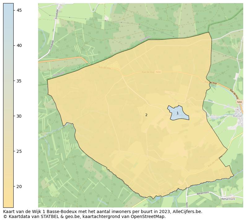 Aantal inwoners op de kaart van de Wijk 1 Basse-Bodeux: Op deze pagina vind je veel informatie over inwoners (zoals de verdeling naar leeftijdsgroepen, gezinssamenstelling, geslacht, autochtoon of Belgisch met een immigratie achtergrond,...), woningen (aantallen, types, prijs ontwikkeling, gebruik, type eigendom,...) en méér (autobezit, energieverbruik,...)  op basis van open data van STATBEL en diverse andere bronnen!