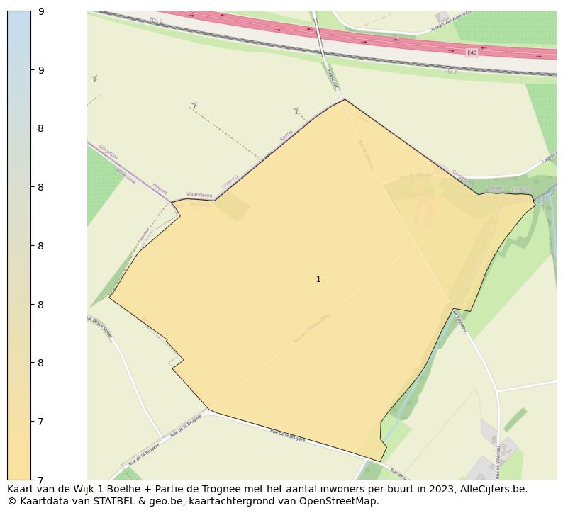 Aantal inwoners op de kaart van de Wijk 1 Boelhe + Partie de Trognee: Op deze pagina vind je veel informatie over inwoners (zoals de verdeling naar leeftijdsgroepen, gezinssamenstelling, geslacht, autochtoon of Belgisch met een immigratie achtergrond,...), woningen (aantallen, types, prijs ontwikkeling, gebruik, type eigendom,...) en méér (autobezit, energieverbruik,...)  op basis van open data van STATBEL en diverse andere bronnen!