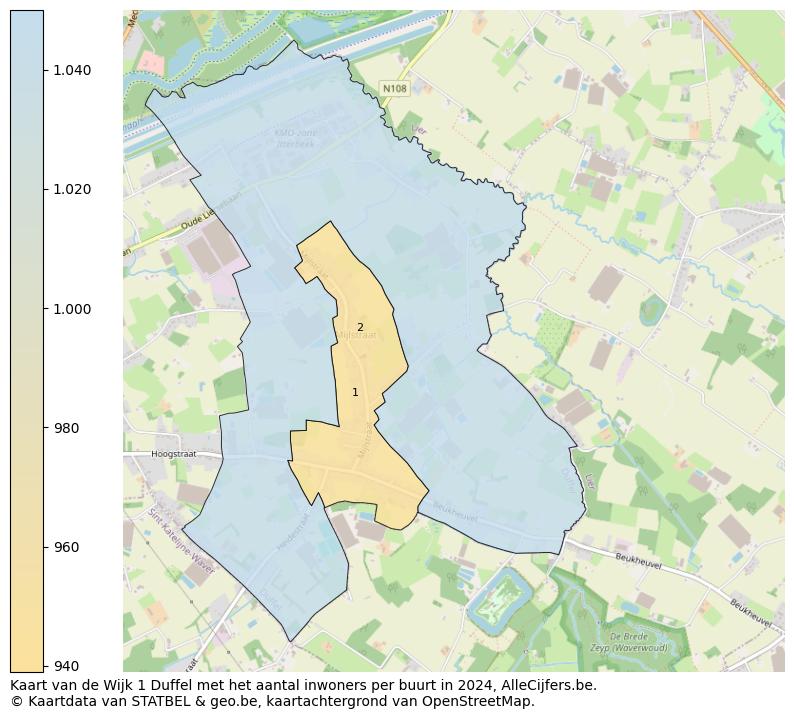 Aantal inwoners op de kaart van de Wijk 1 Duffel: Op deze pagina vind je veel informatie over inwoners (zoals de verdeling naar leeftijdsgroepen, gezinssamenstelling, geslacht, autochtoon of Belgisch met een immigratie achtergrond,...), woningen (aantallen, types, prijs ontwikkeling, gebruik, type eigendom,...) en méér (autobezit, energieverbruik,...)  op basis van open data van STATBEL en diverse andere bronnen!