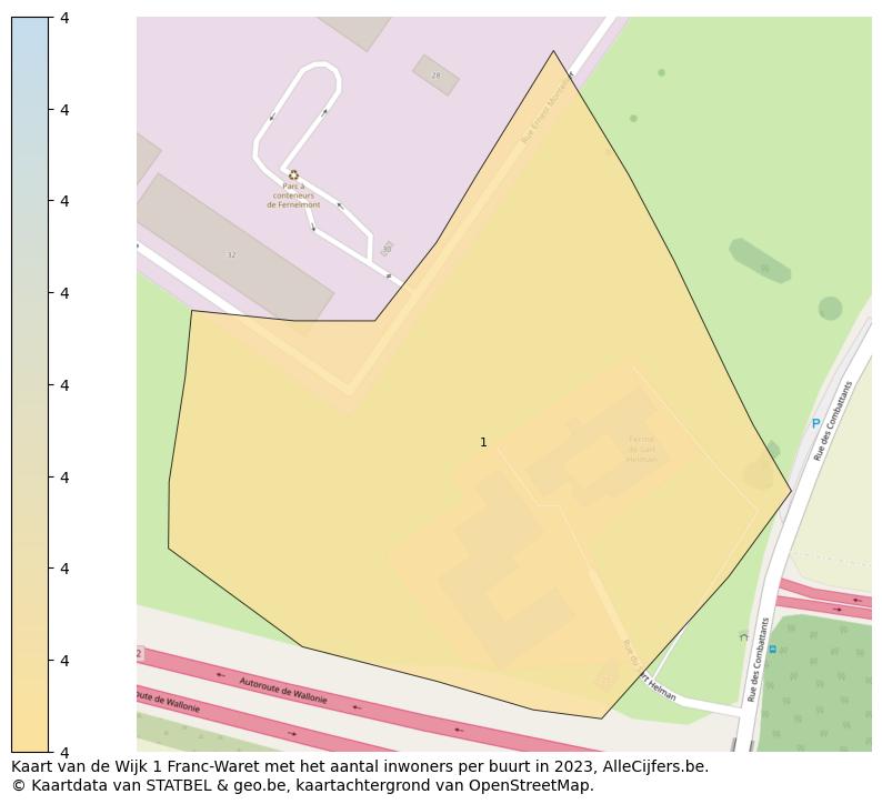 Aantal inwoners op de kaart van de Wijk 1 Franc-Waret: Op deze pagina vind je veel informatie over inwoners (zoals de verdeling naar leeftijdsgroepen, gezinssamenstelling, geslacht, autochtoon of Belgisch met een immigratie achtergrond,...), woningen (aantallen, types, prijs ontwikkeling, gebruik, type eigendom,...) en méér (autobezit, energieverbruik,...)  op basis van open data van STATBEL en diverse andere bronnen!