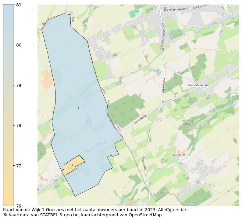 Aantal inwoners op de kaart van de Wijk 1 Goesnes: Op deze pagina vind je veel informatie over inwoners (zoals de verdeling naar leeftijdsgroepen, gezinssamenstelling, geslacht, autochtoon of Belgisch met een immigratie achtergrond,...), woningen (aantallen, types, prijs ontwikkeling, gebruik, type eigendom,...) en méér (autobezit, energieverbruik,...)  op basis van open data van STATBEL en diverse andere bronnen!