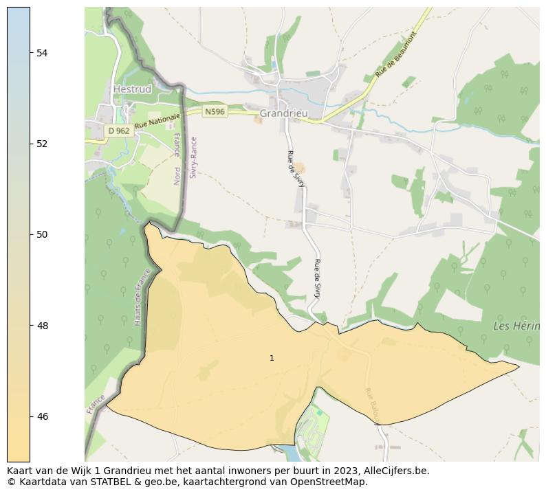 Aantal inwoners op de kaart van de Wijk 1 Grandrieu: Op deze pagina vind je veel informatie over inwoners (zoals de verdeling naar leeftijdsgroepen, gezinssamenstelling, geslacht, autochtoon of Belgisch met een immigratie achtergrond,...), woningen (aantallen, types, prijs ontwikkeling, gebruik, type eigendom,...) en méér (autobezit, energieverbruik,...)  op basis van open data van STATBEL en diverse andere bronnen!