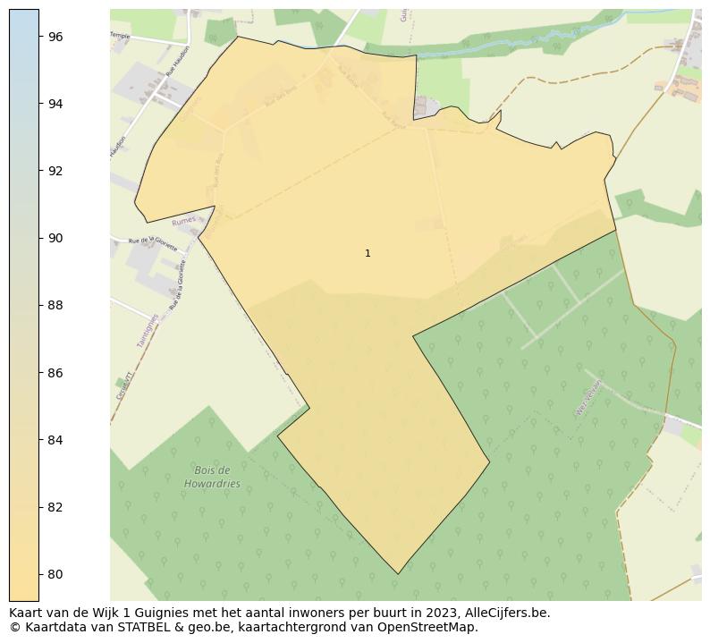 Aantal inwoners op de kaart van de Wijk 1 Guignies: Op deze pagina vind je veel informatie over inwoners (zoals de verdeling naar leeftijdsgroepen, gezinssamenstelling, geslacht, autochtoon of Belgisch met een immigratie achtergrond,...), woningen (aantallen, types, prijs ontwikkeling, gebruik, type eigendom,...) en méér (autobezit, energieverbruik,...)  op basis van open data van STATBEL en diverse andere bronnen!