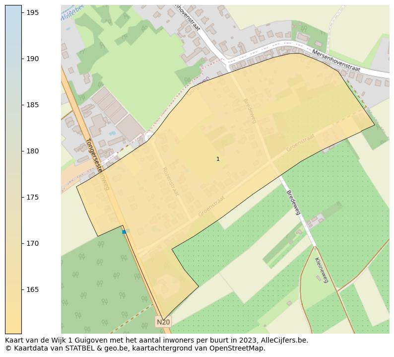 Aantal inwoners op de kaart van de Wijk 1 Guigoven: Op deze pagina vind je veel informatie over inwoners (zoals de verdeling naar leeftijdsgroepen, gezinssamenstelling, geslacht, autochtoon of Belgisch met een immigratie achtergrond,...), woningen (aantallen, types, prijs ontwikkeling, gebruik, type eigendom,...) en méér (autobezit, energieverbruik,...)  op basis van open data van STATBEL en diverse andere bronnen!