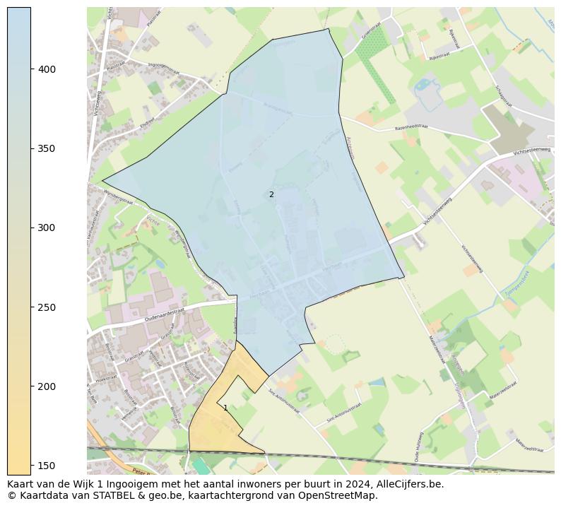 Aantal inwoners op de kaart van de Wijk 1 Ingooigem: Op deze pagina vind je veel informatie over inwoners (zoals de verdeling naar leeftijdsgroepen, gezinssamenstelling, geslacht, autochtoon of Belgisch met een immigratie achtergrond,...), woningen (aantallen, types, prijs ontwikkeling, gebruik, type eigendom,...) en méér (autobezit, energieverbruik,...)  op basis van open data van STATBEL en diverse andere bronnen!