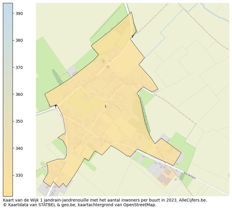 Aantal inwoners op de kaart van de Wijk 1 Jandrain-Jandrenouille: Op deze pagina vind je veel informatie over inwoners (zoals de verdeling naar leeftijdsgroepen, gezinssamenstelling, geslacht, autochtoon of Belgisch met een immigratie achtergrond,...), woningen (aantallen, types, prijs ontwikkeling, gebruik, type eigendom,...) en méér (autobezit, energieverbruik,...)  op basis van open data van STATBEL en diverse andere bronnen!