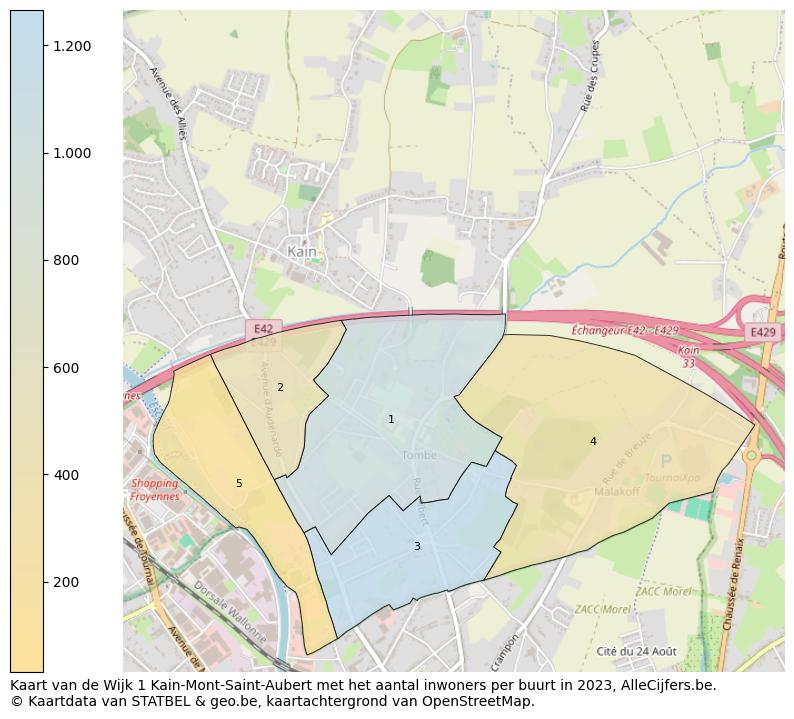 Aantal inwoners op de kaart van de Wijk 1 Kain-Mont-Saint-Aubert: Op deze pagina vind je veel informatie over inwoners (zoals de verdeling naar leeftijdsgroepen, gezinssamenstelling, geslacht, autochtoon of Belgisch met een immigratie achtergrond,...), woningen (aantallen, types, prijs ontwikkeling, gebruik, type eigendom,...) en méér (autobezit, energieverbruik,...)  op basis van open data van STATBEL en diverse andere bronnen!