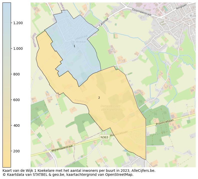 Aantal inwoners op de kaart van de Wijk 1 Koekelare: Op deze pagina vind je veel informatie over inwoners (zoals de verdeling naar leeftijdsgroepen, gezinssamenstelling, geslacht, autochtoon of Belgisch met een immigratie achtergrond,...), woningen (aantallen, types, prijs ontwikkeling, gebruik, type eigendom,...) en méér (autobezit, energieverbruik,...)  op basis van open data van STATBEL en diverse andere bronnen!