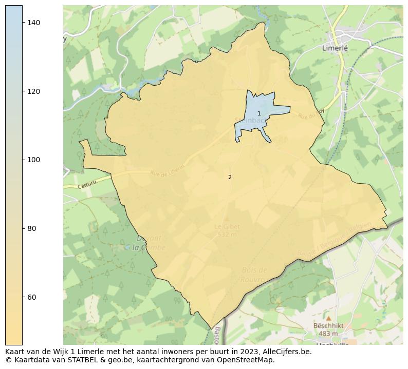Aantal inwoners op de kaart van de Wijk 1 Limerle: Op deze pagina vind je veel informatie over inwoners (zoals de verdeling naar leeftijdsgroepen, gezinssamenstelling, geslacht, autochtoon of Belgisch met een immigratie achtergrond,...), woningen (aantallen, types, prijs ontwikkeling, gebruik, type eigendom,...) en méér (autobezit, energieverbruik,...)  op basis van open data van STATBEL en diverse andere bronnen!