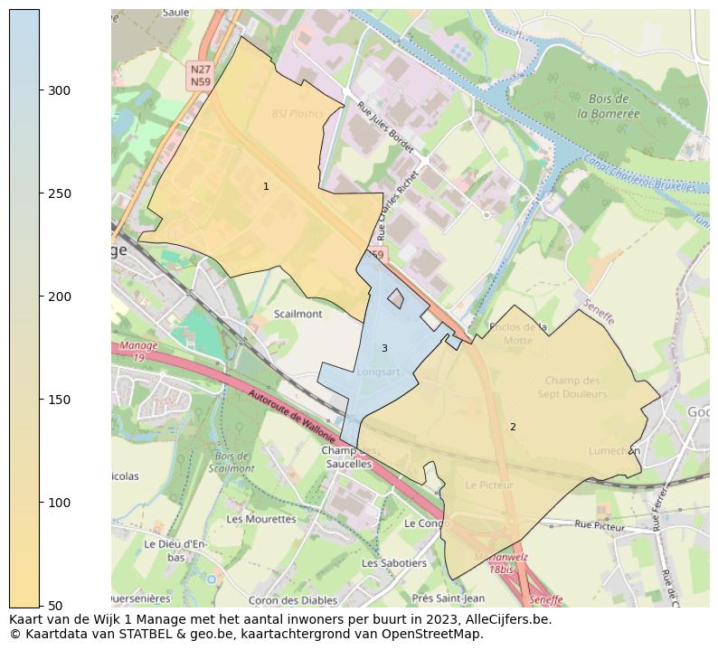 Aantal inwoners op de kaart van de Wijk 1 Manage: Op deze pagina vind je veel informatie over inwoners (zoals de verdeling naar leeftijdsgroepen, gezinssamenstelling, geslacht, autochtoon of Belgisch met een immigratie achtergrond,...), woningen (aantallen, types, prijs ontwikkeling, gebruik, type eigendom,...) en méér (autobezit, energieverbruik,...)  op basis van open data van STATBEL en diverse andere bronnen!