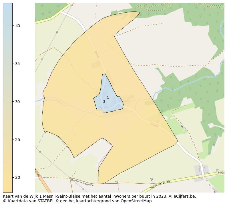Aantal inwoners op de kaart van de Wijk 1 Mesnil-Saint-Blaise: Op deze pagina vind je veel informatie over inwoners (zoals de verdeling naar leeftijdsgroepen, gezinssamenstelling, geslacht, autochtoon of Belgisch met een immigratie achtergrond,...), woningen (aantallen, types, prijs ontwikkeling, gebruik, type eigendom,...) en méér (autobezit, energieverbruik,...)  op basis van open data van STATBEL en diverse andere bronnen!
