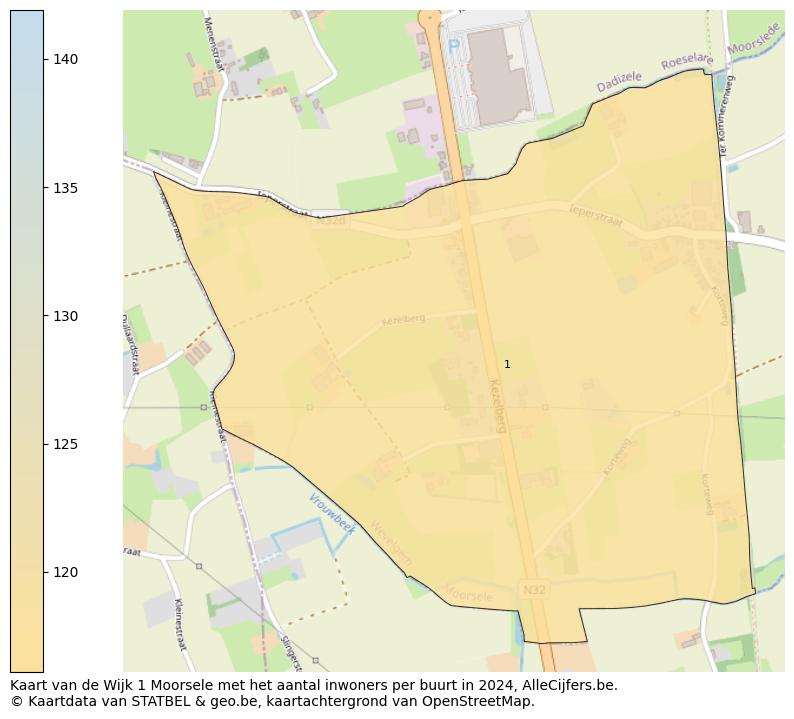 Aantal inwoners op de kaart van de Wijk 1 Moorsele: Op deze pagina vind je veel informatie over inwoners (zoals de verdeling naar leeftijdsgroepen, gezinssamenstelling, geslacht, autochtoon of Belgisch met een immigratie achtergrond,...), woningen (aantallen, types, prijs ontwikkeling, gebruik, type eigendom,...) en méér (autobezit, energieverbruik,...)  op basis van open data van STATBEL en diverse andere bronnen!