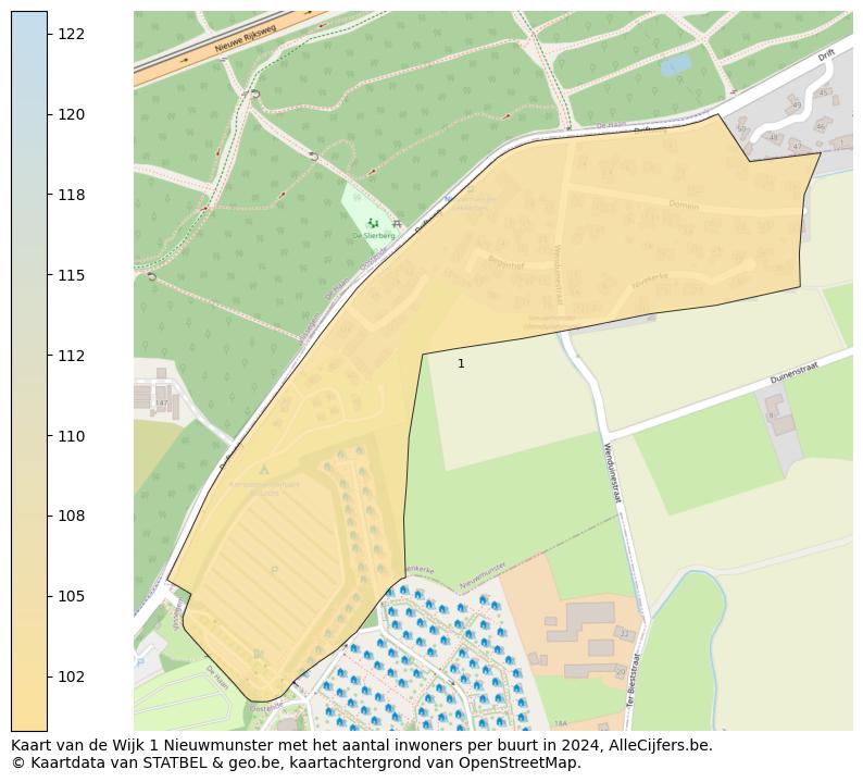 Aantal inwoners op de kaart van de Wijk 1 Nieuwmunster: Op deze pagina vind je veel informatie over inwoners (zoals de verdeling naar leeftijdsgroepen, gezinssamenstelling, geslacht, autochtoon of Belgisch met een immigratie achtergrond,...), woningen (aantallen, types, prijs ontwikkeling, gebruik, type eigendom,...) en méér (autobezit, energieverbruik,...)  op basis van open data van STATBEL en diverse andere bronnen!