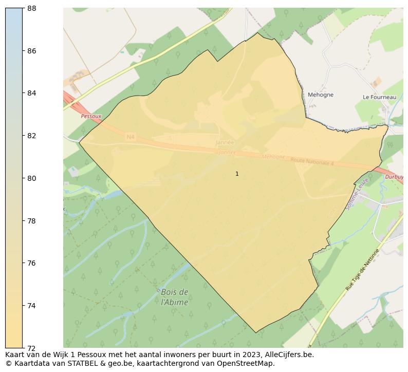 Aantal inwoners op de kaart van de Wijk 1 Pessoux: Op deze pagina vind je veel informatie over inwoners (zoals de verdeling naar leeftijdsgroepen, gezinssamenstelling, geslacht, autochtoon of Belgisch met een immigratie achtergrond,...), woningen (aantallen, types, prijs ontwikkeling, gebruik, type eigendom,...) en méér (autobezit, energieverbruik,...)  op basis van open data van STATBEL en diverse andere bronnen!