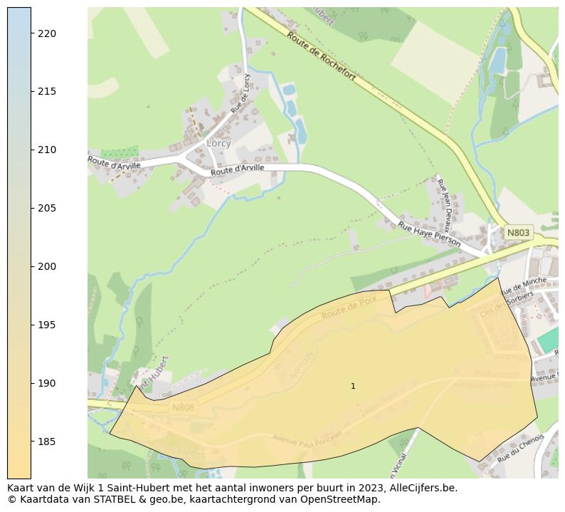 Aantal inwoners op de kaart van de Wijk 1 Saint-Hubert: Op deze pagina vind je veel informatie over inwoners (zoals de verdeling naar leeftijdsgroepen, gezinssamenstelling, geslacht, autochtoon of Belgisch met een immigratie achtergrond,...), woningen (aantallen, types, prijs ontwikkeling, gebruik, type eigendom,...) en méér (autobezit, energieverbruik,...)  op basis van open data van STATBEL en diverse andere bronnen!