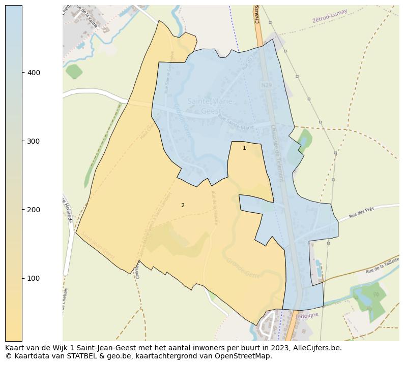 Aantal inwoners op de kaart van de Wijk 1 Saint-Jean-Geest: Op deze pagina vind je veel informatie over inwoners (zoals de verdeling naar leeftijdsgroepen, gezinssamenstelling, geslacht, autochtoon of Belgisch met een immigratie achtergrond,...), woningen (aantallen, types, prijs ontwikkeling, gebruik, type eigendom,...) en méér (autobezit, energieverbruik,...)  op basis van open data van STATBEL en diverse andere bronnen!