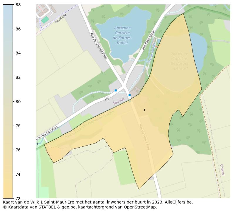 Aantal inwoners op de kaart van de Wijk 1 Saint-Maur-Ere: Op deze pagina vind je veel informatie over inwoners (zoals de verdeling naar leeftijdsgroepen, gezinssamenstelling, geslacht, autochtoon of Belgisch met een immigratie achtergrond,...), woningen (aantallen, types, prijs ontwikkeling, gebruik, type eigendom,...) en méér (autobezit, energieverbruik,...)  op basis van open data van STATBEL en diverse andere bronnen!