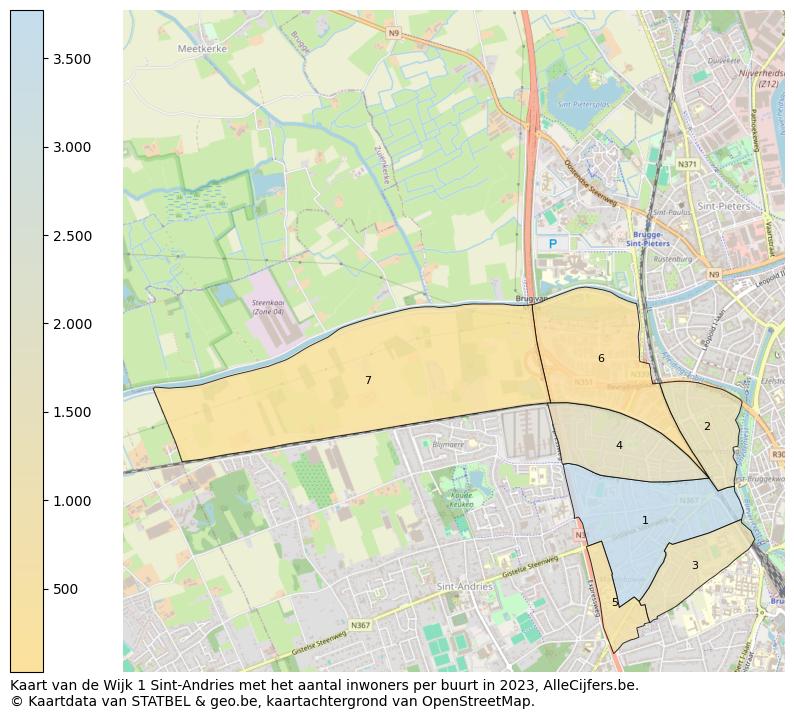 Aantal inwoners op de kaart van de Wijk 1 Sint-Andries: Op deze pagina vind je veel informatie over inwoners (zoals de verdeling naar leeftijdsgroepen, gezinssamenstelling, geslacht, autochtoon of Belgisch met een immigratie achtergrond,...), woningen (aantallen, types, prijs ontwikkeling, gebruik, type eigendom,...) en méér (autobezit, energieverbruik,...)  op basis van open data van STATBEL en diverse andere bronnen!