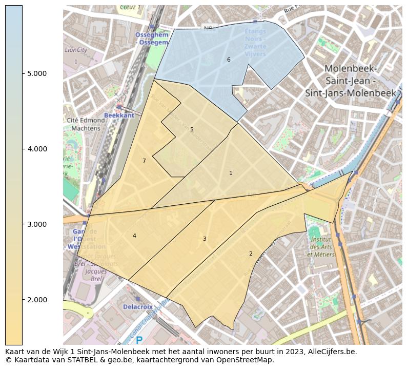 Aantal inwoners op de kaart van de Wijk 1 Sint-Jans-Molenbeek: Op deze pagina vind je veel informatie over inwoners (zoals de verdeling naar leeftijdsgroepen, gezinssamenstelling, geslacht, autochtoon of Belgisch met een immigratie achtergrond,...), woningen (aantallen, types, prijs ontwikkeling, gebruik, type eigendom,...) en méér (autobezit, energieverbruik,...)  op basis van open data van STATBEL en diverse andere bronnen!