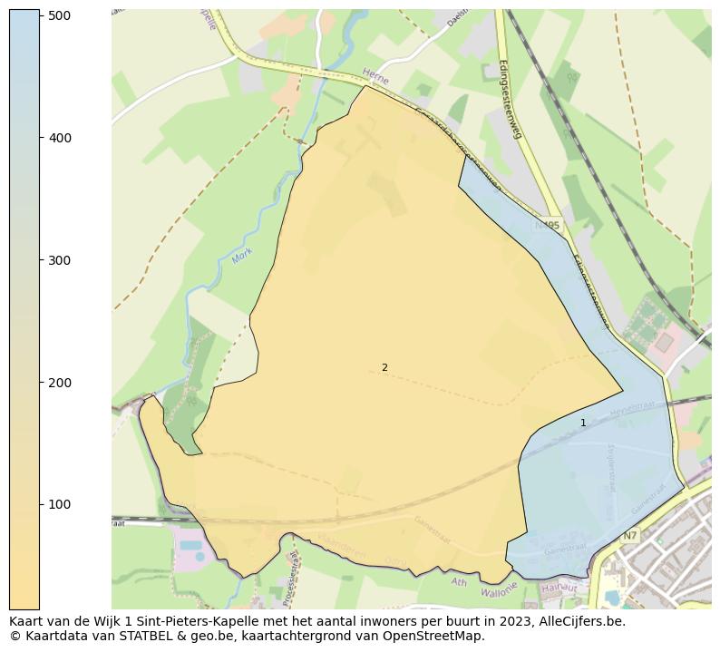 Aantal inwoners op de kaart van de Wijk 1 Sint-Pieters-Kapelle: Op deze pagina vind je veel informatie over inwoners (zoals de verdeling naar leeftijdsgroepen, gezinssamenstelling, geslacht, autochtoon of Belgisch met een immigratie achtergrond,...), woningen (aantallen, types, prijs ontwikkeling, gebruik, type eigendom,...) en méér (autobezit, energieverbruik,...)  op basis van open data van STATBEL en diverse andere bronnen!