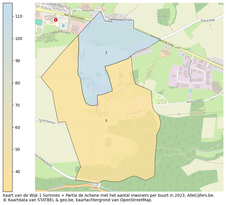 Aantal inwoners op de kaart van de Wijk 1 Sorinnes + Partie de Achene: Op deze pagina vind je veel informatie over inwoners (zoals de verdeling naar leeftijdsgroepen, gezinssamenstelling, geslacht, autochtoon of Belgisch met een immigratie achtergrond,...), woningen (aantallen, types, prijs ontwikkeling, gebruik, type eigendom,...) en méér (autobezit, energieverbruik,...)  op basis van open data van STATBEL en diverse andere bronnen!