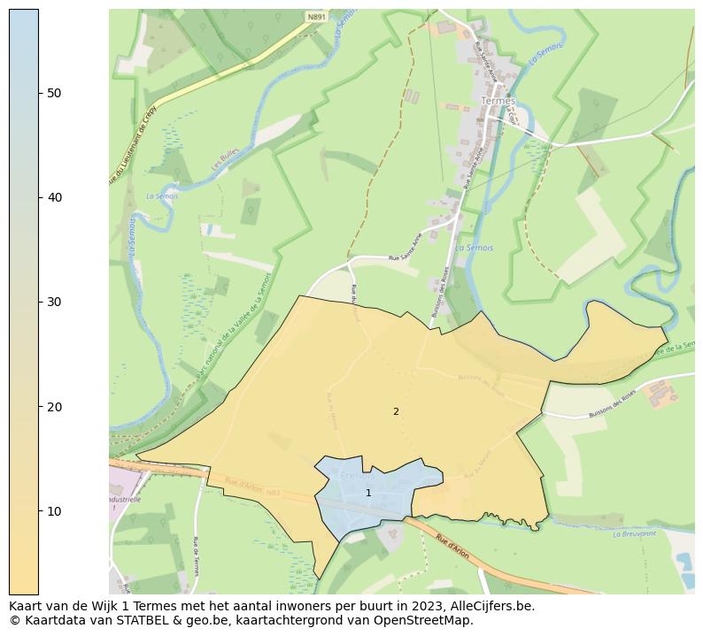 Aantal inwoners op de kaart van de Wijk 1 Termes: Op deze pagina vind je veel informatie over inwoners (zoals de verdeling naar leeftijdsgroepen, gezinssamenstelling, geslacht, autochtoon of Belgisch met een immigratie achtergrond,...), woningen (aantallen, types, prijs ontwikkeling, gebruik, type eigendom,...) en méér (autobezit, energieverbruik,...)  op basis van open data van STATBEL en diverse andere bronnen!