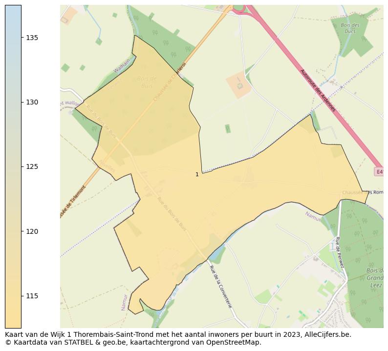 Aantal inwoners op de kaart van de Wijk 1 Thorembais-Saint-Trond: Op deze pagina vind je veel informatie over inwoners (zoals de verdeling naar leeftijdsgroepen, gezinssamenstelling, geslacht, autochtoon of Belgisch met een immigratie achtergrond,...), woningen (aantallen, types, prijs ontwikkeling, gebruik, type eigendom,...) en méér (autobezit, energieverbruik,...)  op basis van open data van STATBEL en diverse andere bronnen!